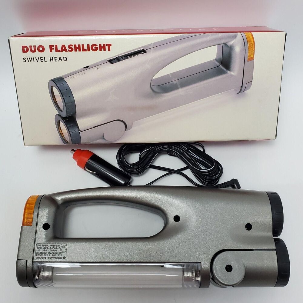 Vintage Claybrooke Duo Flashlight Swivel Head Portable Fluorescent Light